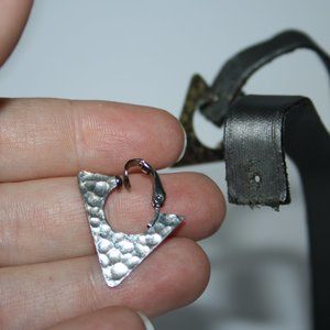 Vintage silver retro triangle clip on earrings